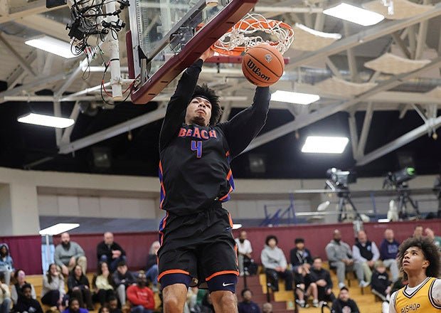 Top-ranked senior <strong>Tyran Stokes</strong> scored 23 of his game-high 37 points in the first half of the thrilling win. (PHOTO: Lonnie Webb)