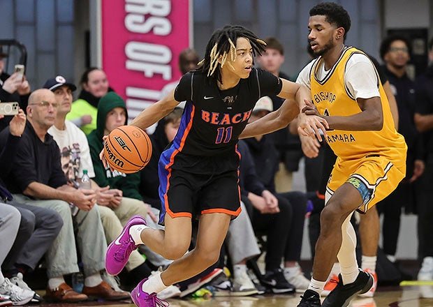 Highly regarded freshman J.J. Crawford had an impressive performance in his Hoophall Classic debut with 32 points. (PHOTO: Lonnie Webb)