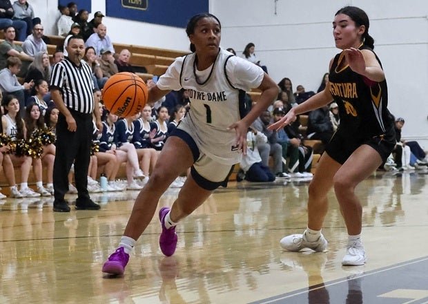 Hamiley Arenas, the daughter of former NBA player Gilbert Arenas, has transferred to No. 5 Sierra Canyon according to media reports. A MaxPreps Freshman All-American last year, Arenas hasn't played this season. (PHOTO: Gregory Fiore)